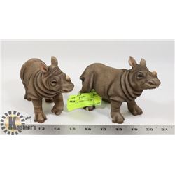 NEW PAIR OF RHINO FIGURES
