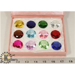 DISPLAY BOX WITH 12 ASSORTED DIAMOND SHAPED