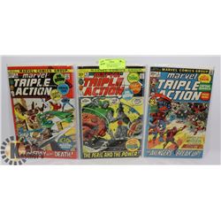 MARVEL TRIPLE ACTION #3, 4 5 COLLECTOR COMIC BOOKS