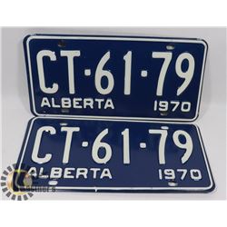 MATCHING PAIR OF 1970 NEW OLD STOCK LICENSE PLATES