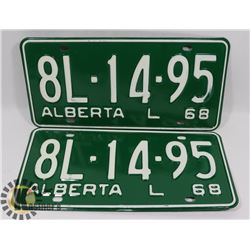 MATCHING PAIR OF 1968 NEW OLD STOCK LICENSE PLATES