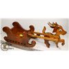 Image 1 : WOODEN REINDEER PULLING A SLEIGH