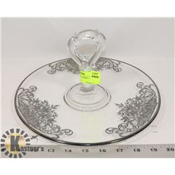 SILVER OVERLAY TIDBIT TRAY