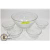 Image 1 : LARGE BOWL WITH 4 MATCHING SMALLER BOWLS
