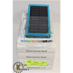 LOT OF 4 NEW SOLAR CHARGER BANKS SLIM METAL
