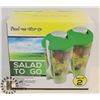 Image 1 : SET OF 2 NEW SALAD TO GO CONTAINERS