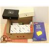 Image 1 : BOX OF ASSORTED PAPER AND LOCK BOX.