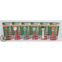 LOT OF 6 DIFFERENT CHRISTMAS THEMED PEZ DISPENSERS