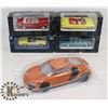 Image 1 : FLAT WITH 4 DIE CAST CARS AND ONE MODEL CAR