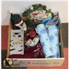 Image 1 : BOX W/CHRISTMAS ITEMS INCL. CANDLE