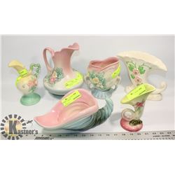6PC 1950S HULL POTTERY INCL PITCHER, VASE,