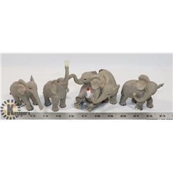 FLAT OF 4  ELEPHANT FIGURES