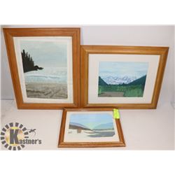 JULIA TUTTLE TRIO IN OAK FRAMES