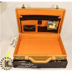NEW WOODEN ATTACHÉ BRIEFCASE.
