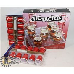 TIC TAC TOE DRINKING GAME WITH RED CUPS PARTY LIGH