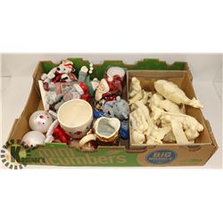 FLAT W/SANTA SUGAR & CREAMER SET,