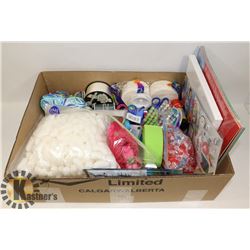 LARGE BOX FULL OF ARTS & CRAFTS ITEMS -