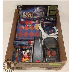 BOX WITH IRON MAIDEN METAL SIGN, CROWN ROYAL