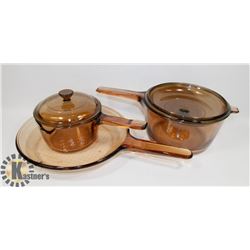 5PC CORNING VISIONWARE COOK SET.