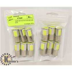 LOT OF 12 NEW RV/AUTO LED BULBS - COOL WHITE