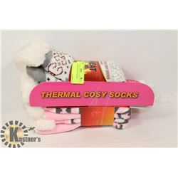 2PK LADIES HEAT WAVE SLIPPER SOCKS