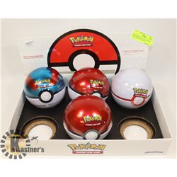 NEW SEALED LOT OF 4 POKÉMON POKE BALLS FILLED W/