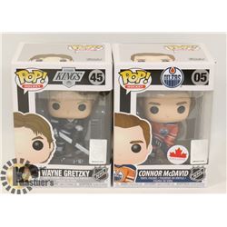 LOT OF 2 FUNKO POP HOCKEY CONNOR MCDAVID & WAYNE