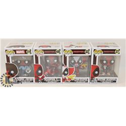 LOT OF 4 FUNKO POP MARVEL DEAD POOL CHARACTERS