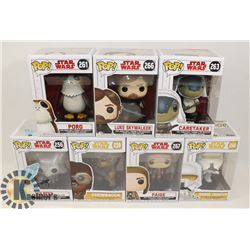 LOT OF 7 FUNKO POP STAR WARS LUKE SKYWALKER,