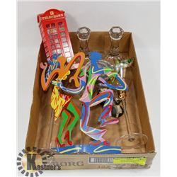 LOT OF HOME DECOR W/ HAND BLOWN GLASSES & MORE