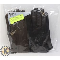 2 PK LADIES LEATHER GLOVES SZ SMALL