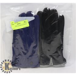 2 PK LADIES LEATHER GLOVES SZ SMALL