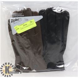 2 PK LADIES LEATHER GLOVES SZ MED
