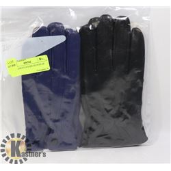 2 PK LADIES LEATHER GLOVES SZ MED