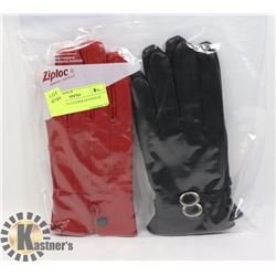 2 PK LADIES LEATHER GLOVES SZ MED