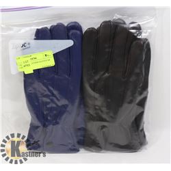 2 PK LADIES LEATHER GLOVES SZ LARGE