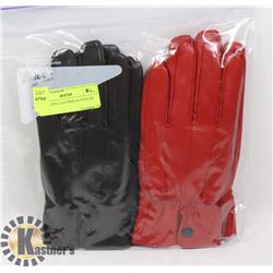 2 PK LADIES LEATHER GLOVES SZ LARGE
