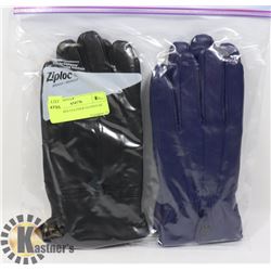 2 PK LADIES LEATHER GLOVES SZ LARGE