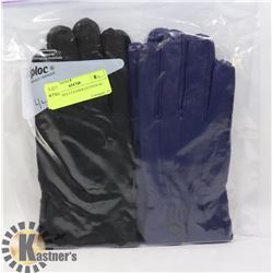 2 PK LADIES LEATHER GLOVES SZ LARGE