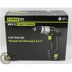 NEW 9.6V CORDLESS DRILL KIT