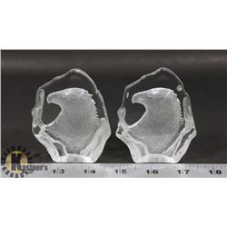 LOT OF TWO CRYSTAL EAGLE DISPLAYS