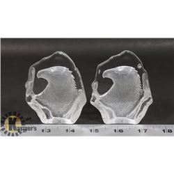 LOT OF TWO CRYSTAL EAGLE DISPLAYS