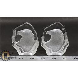 LOT OF TWO CRYSTAL EAGLE DISPLAYS