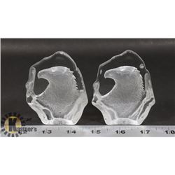 LOT OF TWO CRYSTAL EAGLE DISPLAYS