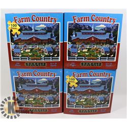 LOT OF 4 NEW 100 PC PUZZLES