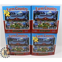 LOT OF 4 NEW 100 PC PUZZLES