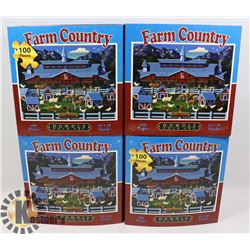 LOT OF 4 NEW 100 PC PUZZLES