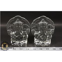 LOT OF TWO INDIAN RELIGIOUS ELEPHANT FIGURES
