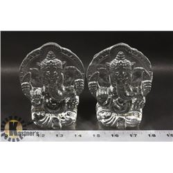 LOT OF TWO INDIAN RELIGIOUS ELEPHANT FIGURES