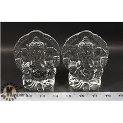 LOT OF TWO INDIAN RELIGIOUS ELEPHANT FIGURES